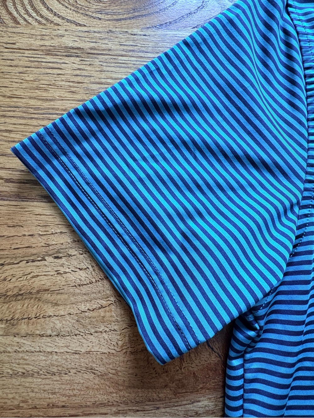 Maelreg Teal and Navy Performance Striped Polo- boys 14/16 - Picture 4 of 11